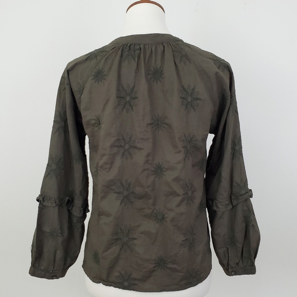 Madewell Embroidered Bubble Sleeve Sleeve Top - Picture 8 of 10